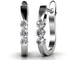 Boxed 2 Pairs Hoop Earrings Set Embellished with Swarovski® crystals