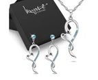 Dancing Hearts Necklace and Earrings Set