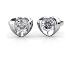 Boxed Duo Heart Earrings Set Embellished with Swarovski crystals