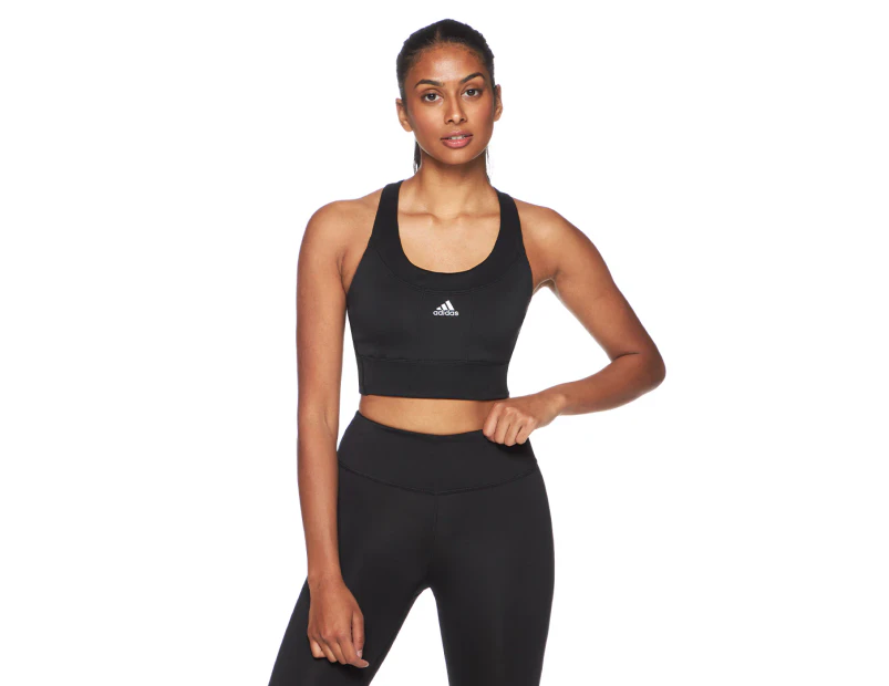 Adidas Women's Running Medium Support Pocket Sports Bra - Black