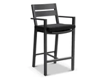 Santorini Outdoor Aluminium Square Bar Table with 2 Bar stools - Outdoor Aluminium Dining Settings - Charcoal