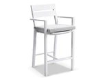 Santorini Outdoor Aluminium 2m Bar Table with 6 Bar stools - Outdoor Aluminium Dining Settings - White