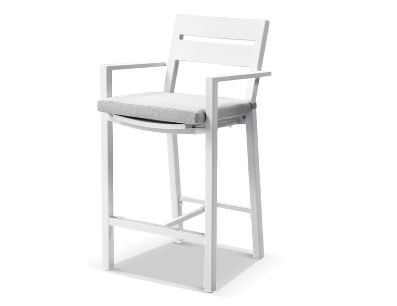 Santorini Outdoor Aluminium Bar Stool - Outdoor Chairs - White