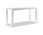 Santorini Outdoor Aluminium 2m Bar Table with 6 Bar stools - Outdoor Aluminium Dining Settings - White