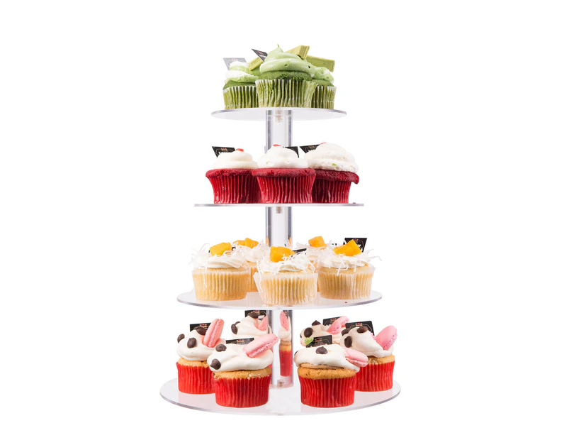 4 Tier Acrylic Clear Round Cupcake Cake Stand Birthday Wedding Party