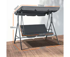 Outdoor Furniture Swing Chair Patio Garden Canopy Bench 3 Seater Hammock