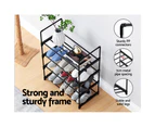 Artiss Shoe Rack 4-tier 12 Pairs Stackable Black