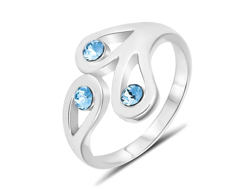 Graceful Embrace Ring Blue Embellished with Swarovski crystals