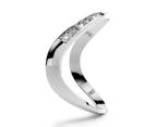 Stacking Ring Embellished with Swarovski Crystals White Gold