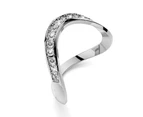 Stacking Ring Embellished with Swarovski Crystals White Gold