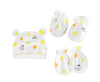 3Pcs/Set Baby Hat Mittens Cartoon Pattern Keep Warmth Breathable Cute Infant Beanie Caps Gloves Foot Covers Baby Supplies- 11