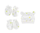 3Pcs/Set Baby Hat Mittens Cartoon Pattern Keep Warmth Breathable Cute Infant Beanie Caps Gloves Foot Covers Baby Supplies- 10