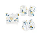 3Pcs/Set Baby Hat Mittens Cartoon Pattern Keep Warmth Breathable Cute Infant Beanie Caps Gloves Foot Covers Baby Supplies- 8