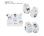3Pcs/Set Baby Hat Mittens Cartoon Pattern Keep Warmth Breathable Cute Infant Beanie Caps Gloves Foot Covers Baby Supplies- 13