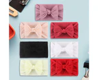 7Pcs Hair Band Soft Touch Wide Application Fabric Cute Solid Toddlers Headwrap Baby Accessories-Black White