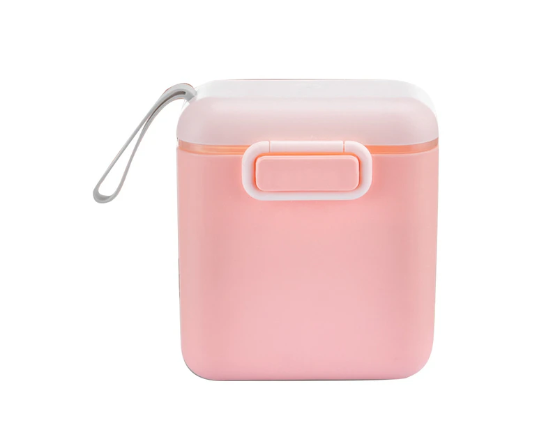 400/800ml Milk Powder Box Multi-purpose Large Capacity Portable Snap Fastener Silicone Milk Powder Storage Box for Travel-Pink L