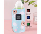 Baby Bottle Warmer 3 Gears Heating Milk Thickened Outdoor Baby Feeding Milk Bottle Thermal Bag for Travel-Green