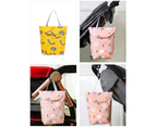 Animal Tree Print Waterproof Portable Baby Diaper Nappy Storage Bag Organizer-Pink L