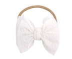 Baby Hair Band Comfortable Washable Toddler Girls Bowknot Nylon Headband Hair Accessories Birthday Gift -White