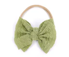 Baby Hair Band Comfortable Washable Toddler Girls Bowknot Nylon Headband Hair Accessories Birthday Gift -Green