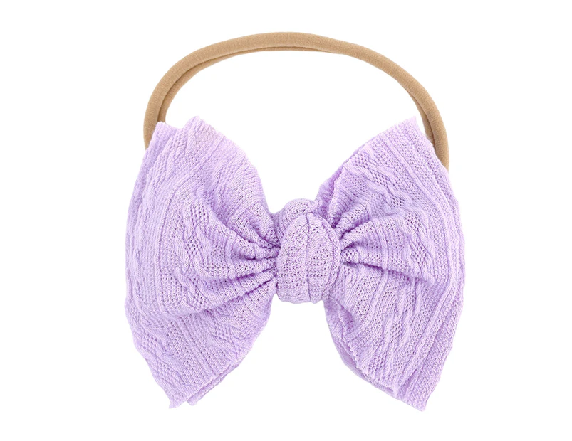 Baby Hair Band Comfortable Washable Toddler Girls Bowknot Nylon Headband Hair Accessories Birthday Gift -Purple