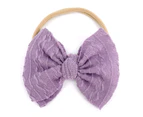 Baby Hair Band Comfortable Washable Toddler Girls Bowknot Nylon Headband Hair Accessories Birthday Gift -Light Purple