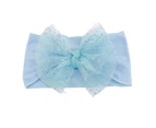 Baby Hair Band Attractive Comfortable to Wear Soft-touching Summer Toddlers Girls Bow Headband with Net Yarn Sequins Birthday Gift -Blue
