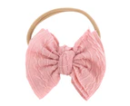 Baby Hair Band Comfortable Washable Toddler Girls Bowknot Nylon Headband Hair Accessories Birthday Gift -Light Pink