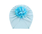 Baby Hat Threaded Bronzing Flower Breathable Newborn Infant Beanie Cap Headwrap Gift for Toddler-Blue
