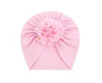 Baby Hat Threaded Bronzing Flower Breathable Newborn Infant Beanie Cap Headwrap Gift for Toddler-Pink