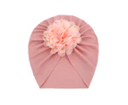Baby Hat Threaded Bronzing Flower Breathable Newborn Infant Beanie Cap Headwrap Gift for Toddler-Dark Pink