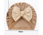 Baby Hat Charming Elastic Fabric Bowknot Design Infant Beanie Cap for Baby Shower-Light Coffee