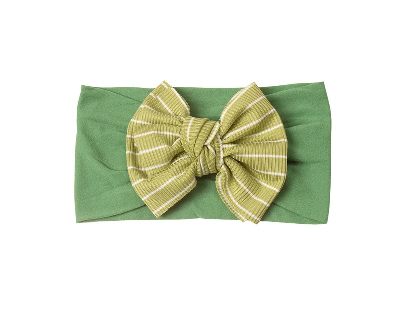Baby Headband Comfortable to Wear All-match Soft Infant Toddler Washable Anti-fade Bow Hair Band Birthday Gift -Green