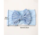 Baby Headband Comfortable to Wear All-match Soft Infant Toddler Washable Anti-fade Bow Hair Band Birthday Gift -Blue