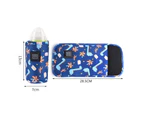 Baby Milk Heating Bag Cartoon Adjustable Composite Velvet Travel USB Baby Bottle Keep Warm Bag Household Supplies -Blue