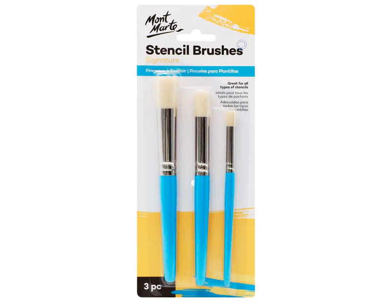 Mont Marte Paint Brush Set - Professional Stencil Brush 3pc