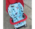 Chair Cushion Foldable Protector Cotton Star Print Stroller Chair Liner Mat for Baby-Blue