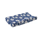 Decorative Baby Crib Cover Antifouling Removable Flower/Waving Print Bedding Cover Household Supplies -Navy Blue