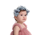 Infant Headband Floral Decoration All-match Elastic Baby Girls Flower Hair Hoop for Party-Sky Blue