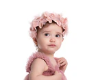 Infant Headband Floral Decoration All-match Elastic Baby Girls Flower Hair Hoop for Party-Light Pink