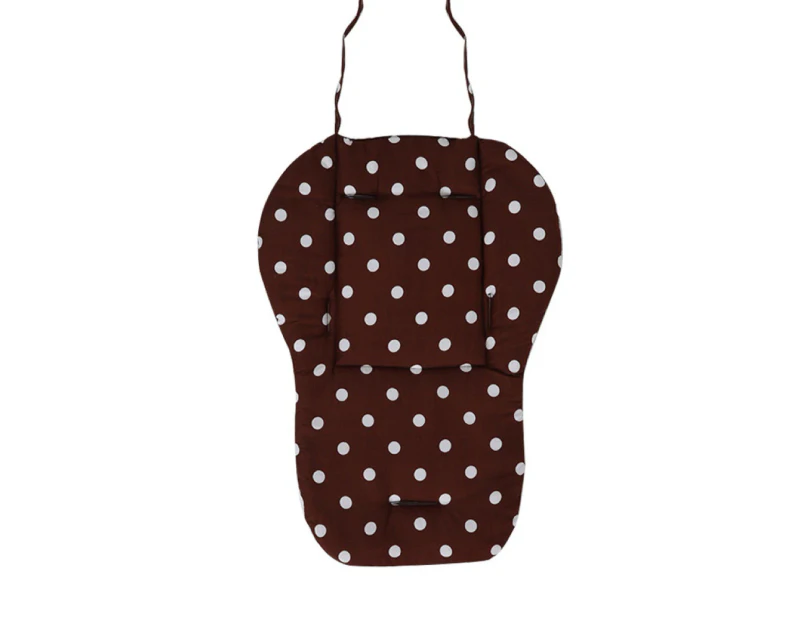 Double-sided Dot Print Baby Carriage Stroller Seat Cushion Dining Chair Pad Mat-Coffee