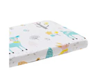 Soft Breathable Cotton Baby Bed Sheet Crib Cover with Elastic Band Home Decor- S,Elephant