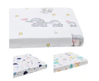 Soft Breathable Cotton Baby Bed Sheet Crib Cover with Elastic Band Home Decor- L,Deer