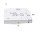 Soft Breathable Cotton Baby Bed Sheet Crib Cover with Elastic Band Home Decor- M,Elephant