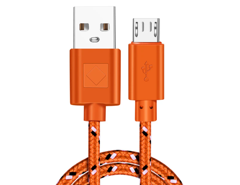 Centaurus OLAF Universal 1M Nylon Woven Wire Micro USB Phone Charger Sync Data Cable Cord-Orange