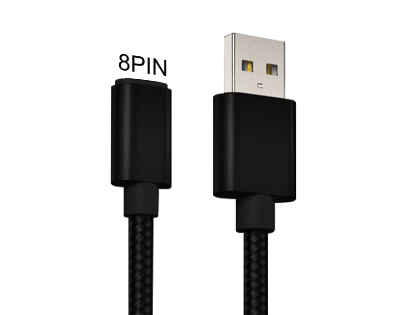 Data Cable Quick Charging Stable Output Anti-oxidation 8-pin Micro USB Type-C Compact Charging Cable for Smart Phone-Black 3M,Plug for iPhone