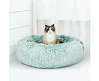 PaWz Pet Bed Cat Dog Donut Nest Calming Mat Soft Plush Kennel Teal M