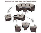 Costway 4PCS Patio Furniture Outdoor Rattan Sofa Set Lounge Couch Setting w/Glass Table Garden Backyard