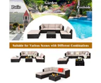 Costway 6PC Patio Rattan Sofa Set Outdoor Furniture Setting Garden Lounge Set w/Cushion & Table