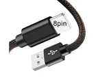 Centaurus 2.1A Micro USB Type C Fast Charging Cable Cord for iPhone Android Phone-Black 8pin